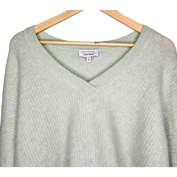 & OTHER STORIES Los Angeles Alpaca Blend V-Neck Sweater Ribbed Knit Oversized M - Picture 3 of 9